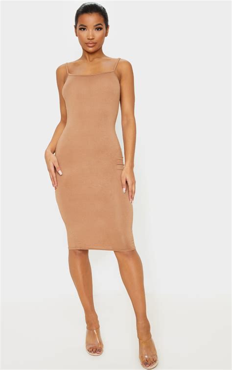 taupe strappy midi dress dresses prettylittlething usa