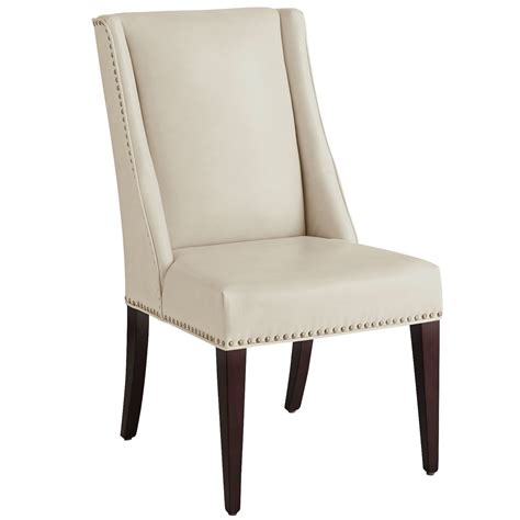 Accent chairs, ivory living room chairs : Owen Ivory Dining Chair with Espresso Wood | Wingback ...