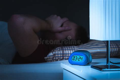 Insomnia And Sleepless Concept Man Unable To Sleep Stock Photo Image