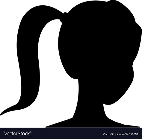 Young Pretty Woman With Ponytail Icon Image Vector Image