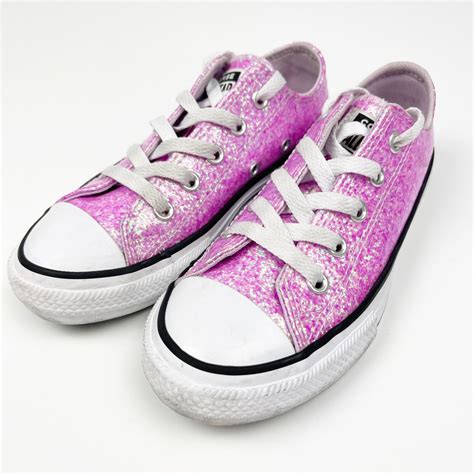 Converse Pink Glitter Low Top Sneakers 13