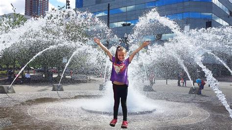 Playing In A Huge Water Fountain Portland Oregon Youtube