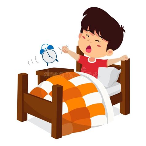 Kid Wake Up In The Morning Stock Vector Illustration Of Bedroom