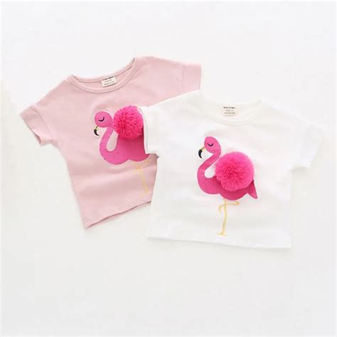 Toddler Girls Fashion T Shirts Summer Baby Girl Cartoon Flamingos