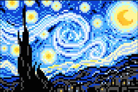 Picture Pop Art Patterns Pixel Art Pattern Starry Night