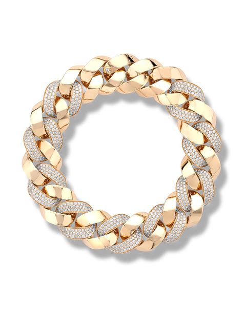 Pragnell 18kt Rose Gold Diamond Cuba Small Chain Bracelet Farfetch
