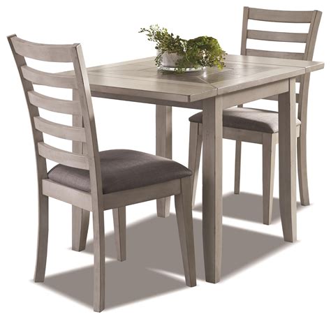 This gorgeous collection has a weathered grey finish and neutral tan fabric. Jofran Stoneridge 3 Piece Dining set includes Table and 2 ...