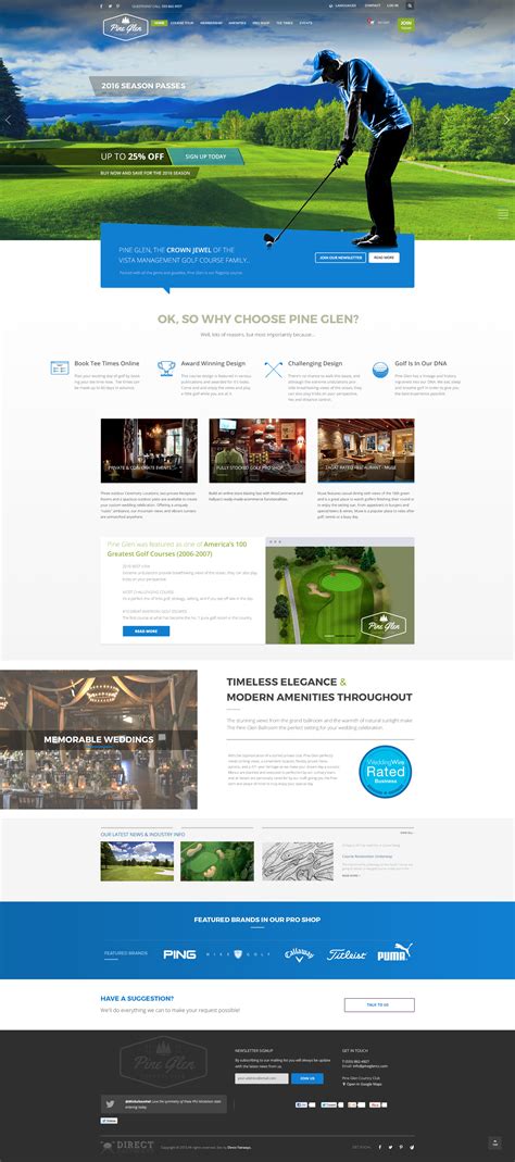 Golf Course Website Design - Direct Fairways