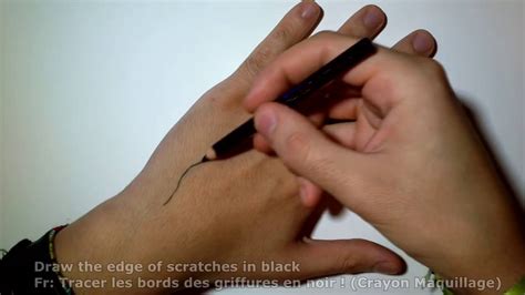 How To Draw A Realistic Scratch On Hand Youtube