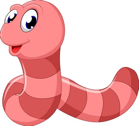 Cute Pink Worm Cartoon 7916958 Vector Art At Vecteezy