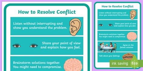 How To Resolve Conflict Posters Teacher Made