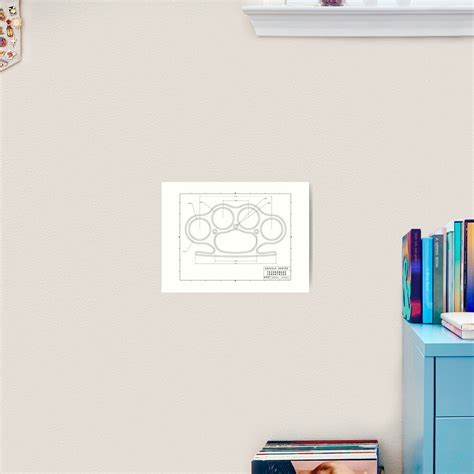 Knuckle Duster Plain Schematic Art Print For Sale By Aromis Redbubble