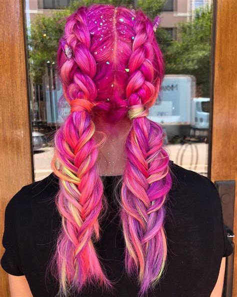 Amazing Summer Braided Colored Hair Hair Color Pastel Coloured Hair