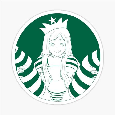 Lewd Anime Girl Starbucks Inspirited Design Sticker Sticker For