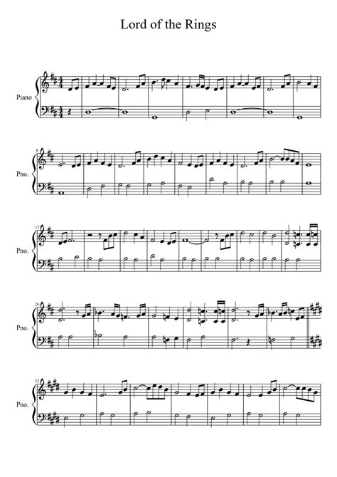 Lord of the Rings Easy Piano | MuseScore | Violin sheet music, Piano sheet music, Flute sheet music