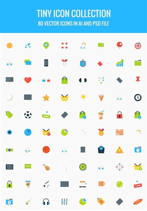 80 Tiny Vector Icons Collection