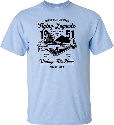 Flying Legends Airplane Vintage Air Show Logo T Shirt Aviation Lover