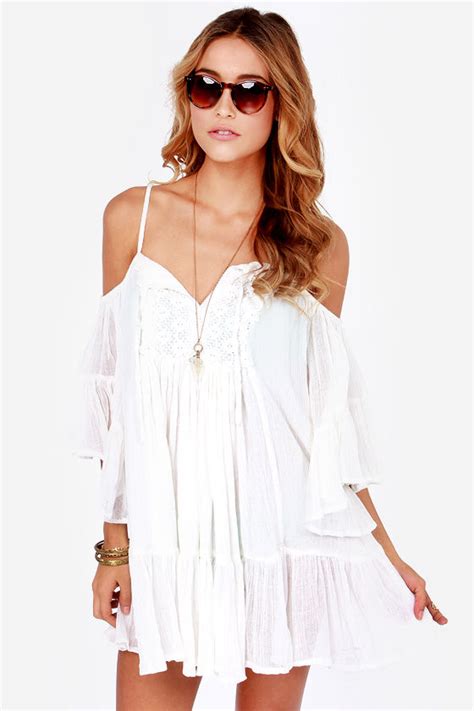 Roxy Beach Dreamer Dress Ivory Dress Off The Shoulder Dress 66