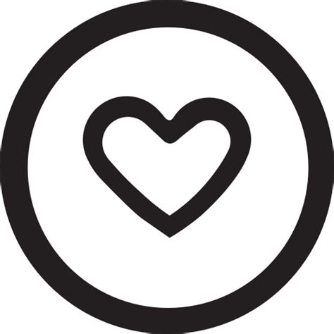 Favourite Heart Like Linecon Round Icon Free Download