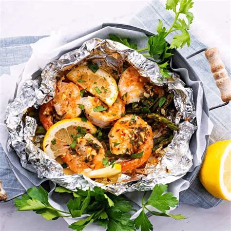 Lemon Garlic Shrimp Foil Packets Dr Davinahs Eats