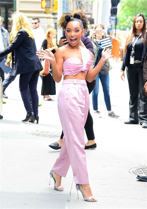 Logan Browning Arrives At The Build Studios In New York City