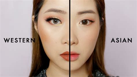 asian vs western makeup 1 palette 2 looks youtube