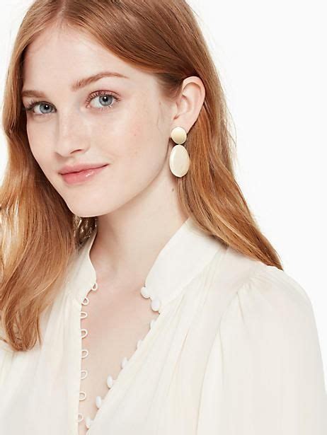 Kate Spade Gold Standard Large Pearl Drop Earrings Cream Pearl Drop