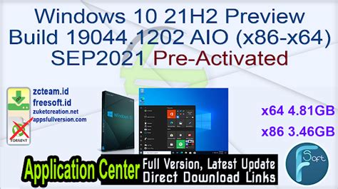 Windows 10 21h2 Preview Build 190441202 Aio X86 X64 Sep2021 Pre