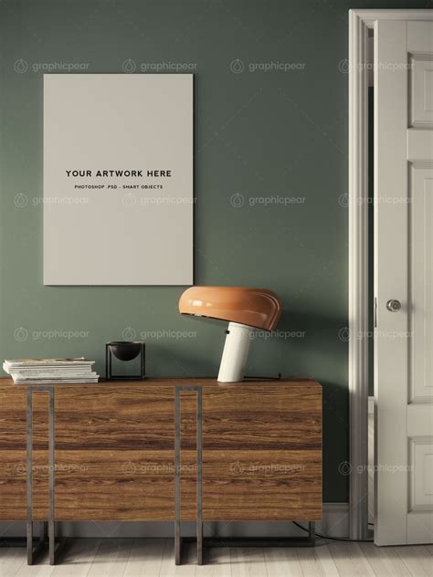 Download Frameless A1 Poster Interior Scene Mockup