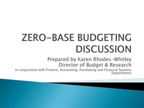 Zero Base Budget Discussion City Of Plano