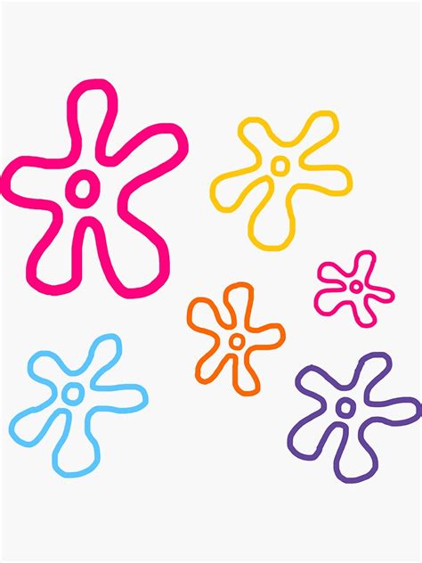 Spongebob Flowers Sticker For Sale By Katelynstum Redbubble