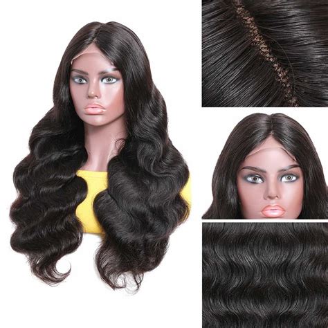Donmily Body Wave Lace Part Wig Fake Scalp 150 Density 100 Human Hair