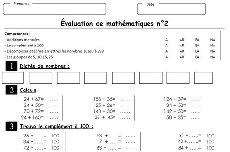 D'abord les nombres entre 30 et 40, puis ceux entre 40 et 50 et enfin. Les évaluations de mathématiques - Les CE2 de mimi