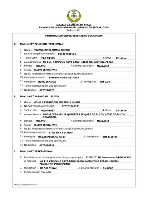 Persiaran s2 a2, seremban 2. Download Borang Ujian Saringan Hiv Pra Perkahwinan Perak