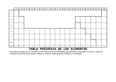 Tabla Periodica En Blanco Para Rellenar Online Actualizado Noviembre