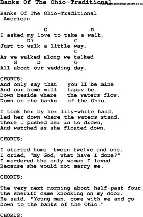 Down beside where the waters flow. Summer Camp Song, Banks Of The Ohio-Traditional, with ...