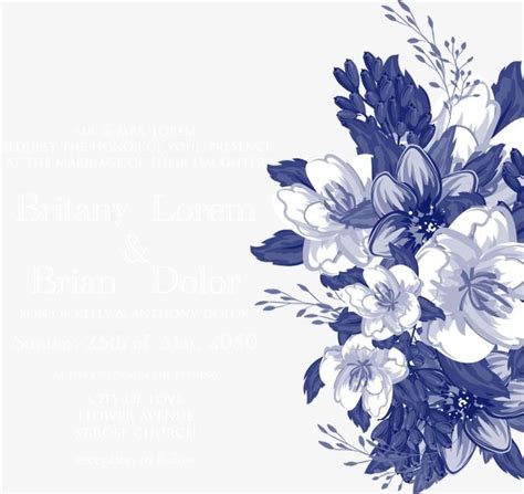 Vector Blue Flowers Png Images Wedding Clipart Blue Flowers