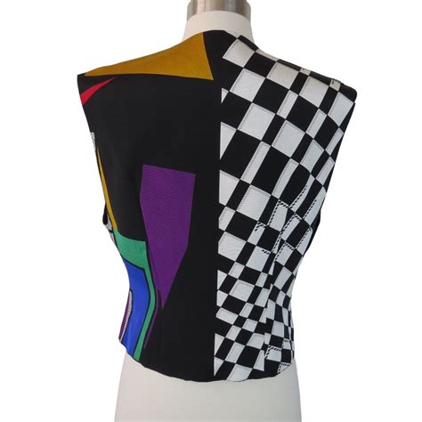 Vintage Gianni Versace 1980s Womens Bold Colorful Ge Gem