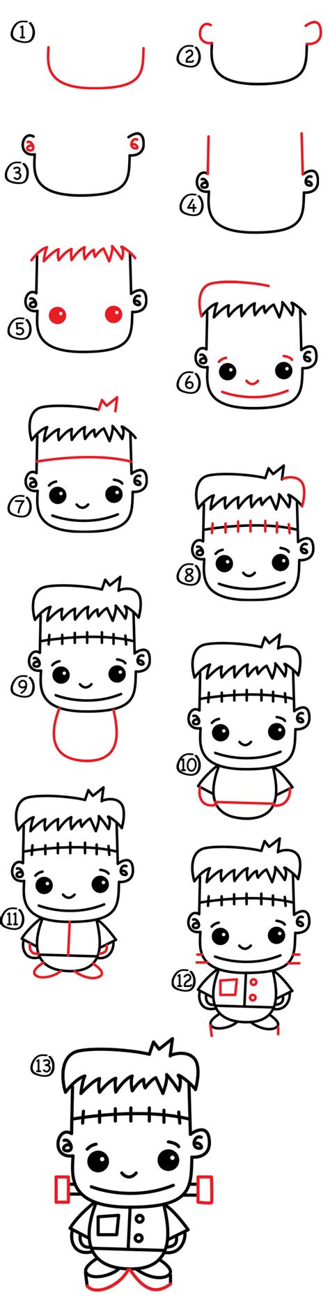 More images for how to draw santa easy step by step » How To Draw Frankenstein - Art For Kids Hub