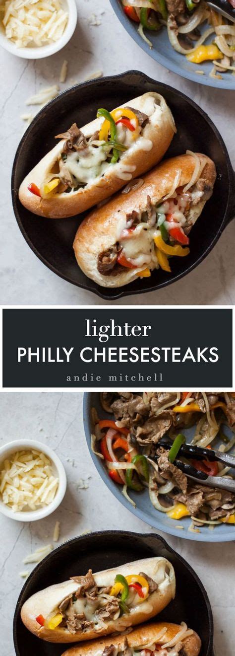 Then, pour in the beef broth. Lighter Philly Cheese Steak Sandwiches | Recipe | Cheese ...
