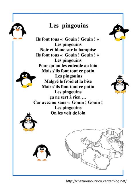 comptine " les pingouins