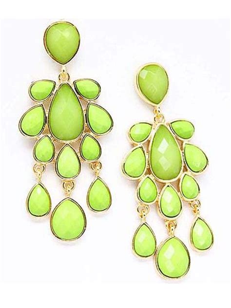 Electric Lime And Only 32 Green Chandelier Earrings Green