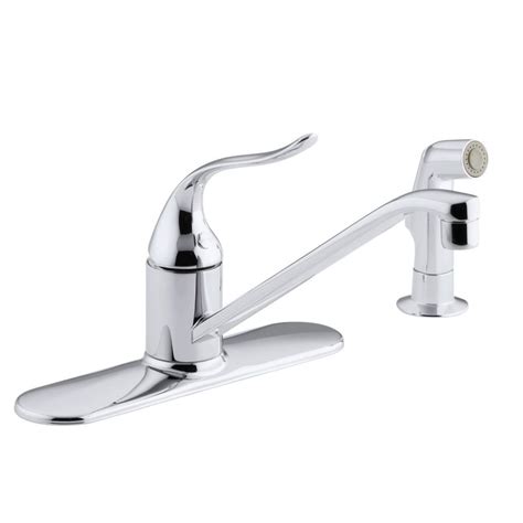 Kohler Coralais Polished Chrome 1 Handle Low Arc Kitchen Faucet At