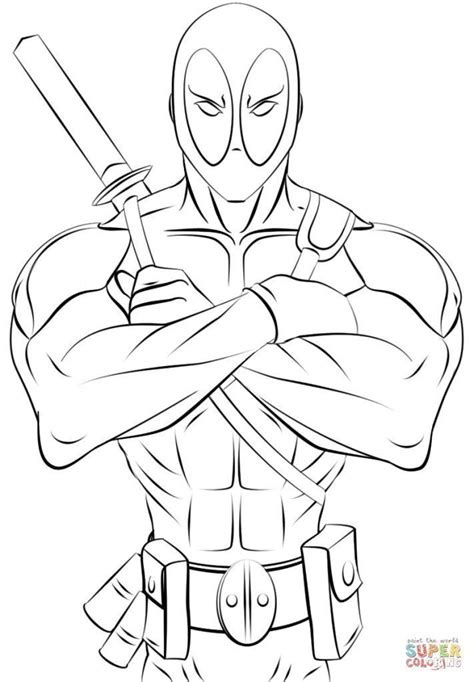 The fighter reaches for his sword in a jump. Deadpool Colorear | Deadpool drawing, Easy drawings ...