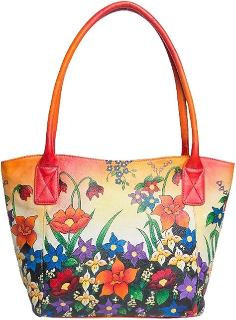 Modapelle Women Top Handle Hand Painted Leather Bags 2744 Floral
