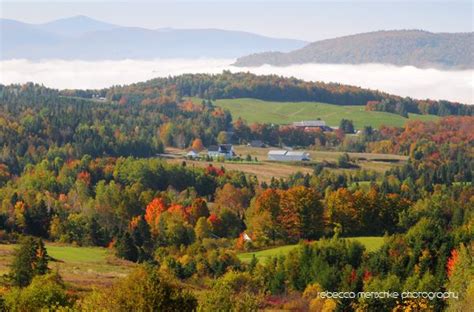 Colebrook New Hampshire Autumn Morning Fog Over Colebrook New