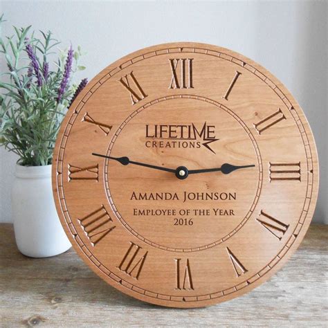 shop   personalize  custom engraved wood clock