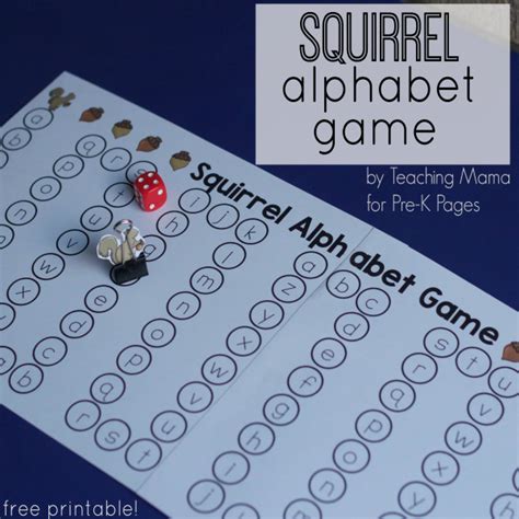 The toilet game · 6. Squirrel Alphabet Game for Fall - Pre-K Pages