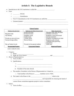 The federal government gets all of its power from this down 1. 32 Article 1 The Legislative Branch Worksheet Answers ...