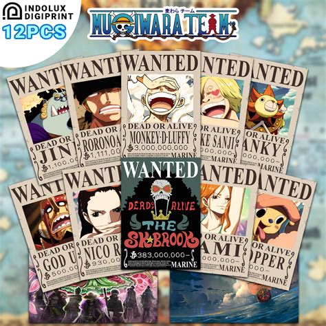 Jual Poster One Piece Pcs Bounty Size Terbaru Crew Mugiwara Shanks Trafalgar Wanted Anime
